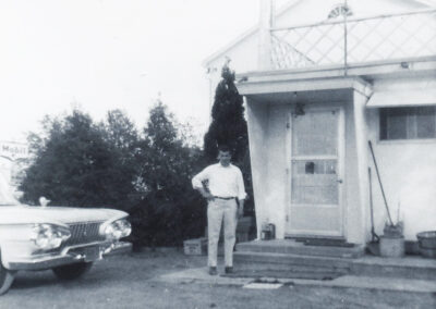 Dad at kitchen door - 1958