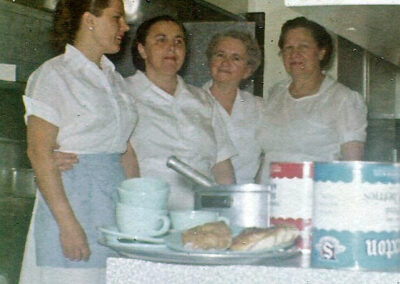 Anne, staff, Mary, & Mutti 1957